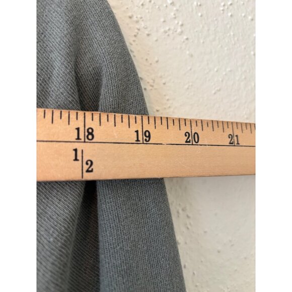 Free People Womens No Frills Lace Inset Pullover Top Green Cotton Oversized - Picture 7 of 12